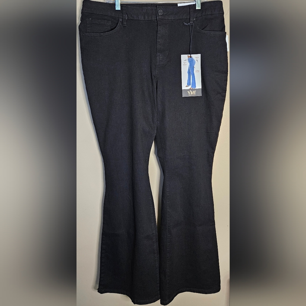 YMI Women's Black Flare Jeans